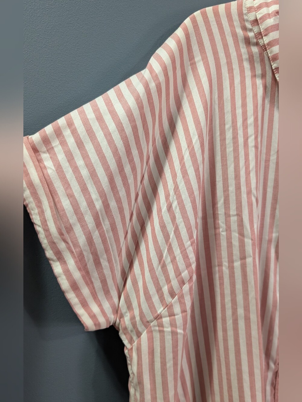 NEW L.L. Bean Women’s Pink and White Stripe Button-Up Short Sleeve Shirt 2x *R25 - Picture 8 of 10